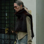 New Solid Color Half Turtleneck Sleeveless Fur Vest For Women