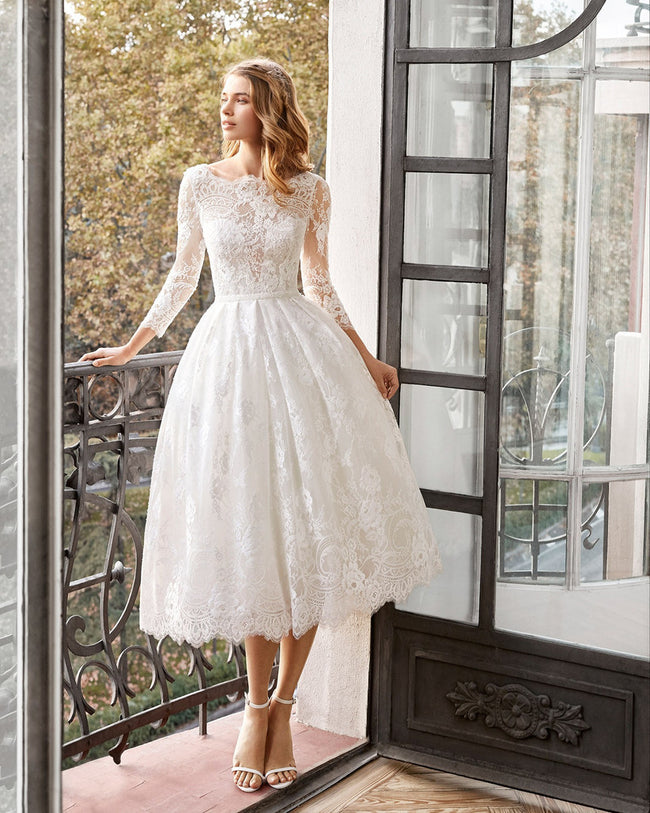 Long Sleeve Slim-fit Wedding Dress Lace Skirt Main Image