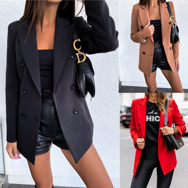 Double-breasted button blazer Hover Image