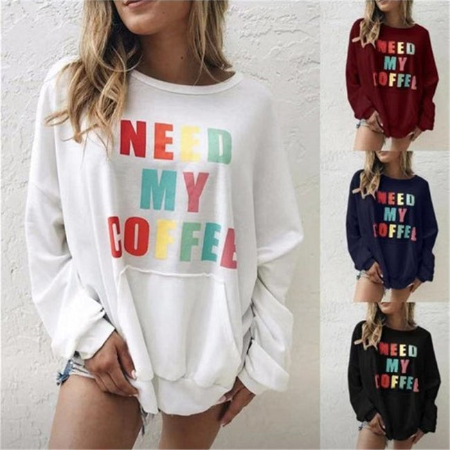 New Women's Fashion Long-sleeved Casual Printed Letter Sweater Hover Image