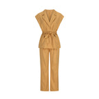 Suit Women's Fashion Solid Color Wide-leg Pants Two-piece Set