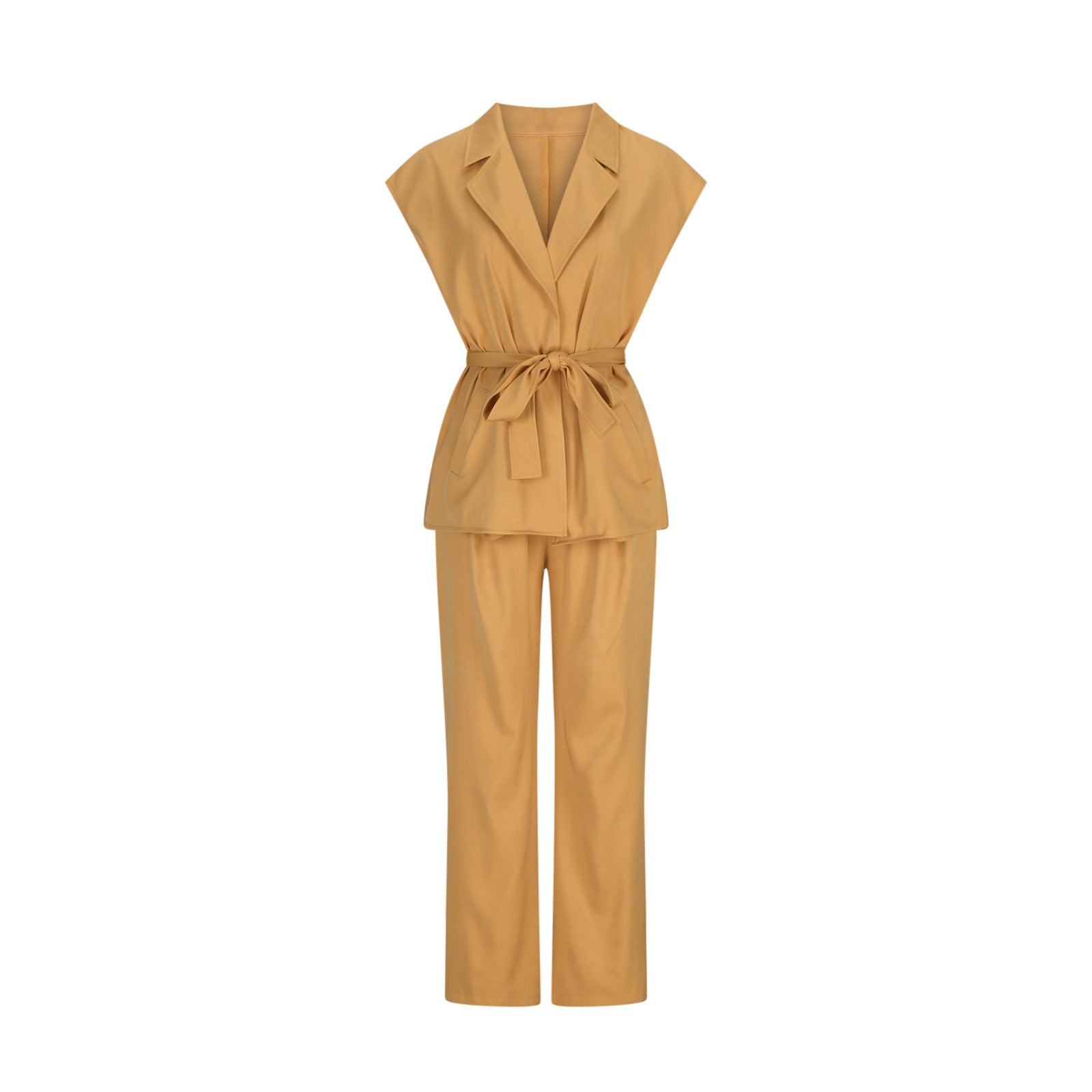 Suit Women's Fashion Solid Color Wide-leg Pants Two-piece Set