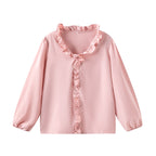 European And American-style Long-sleeve Ruffled Blouse For Women