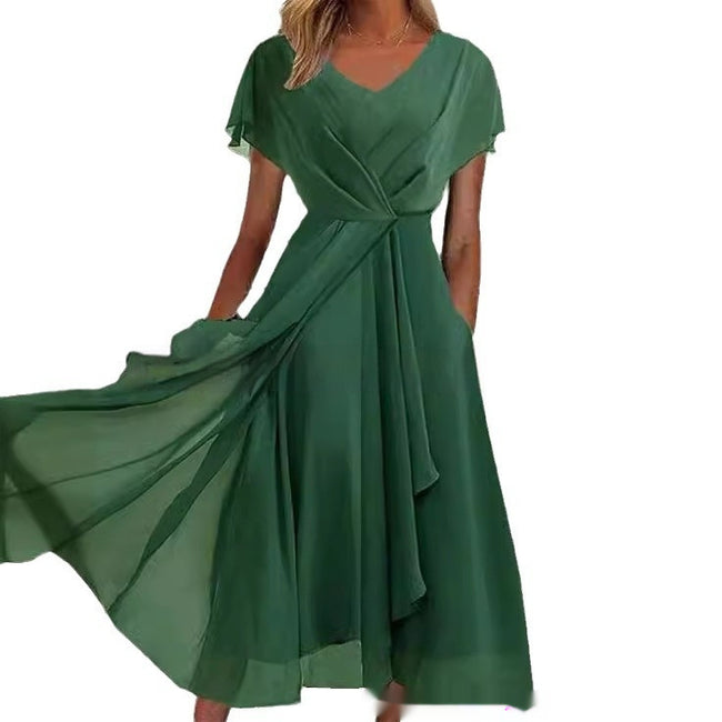 Women's Solid Color Chiffon Dress Main Image