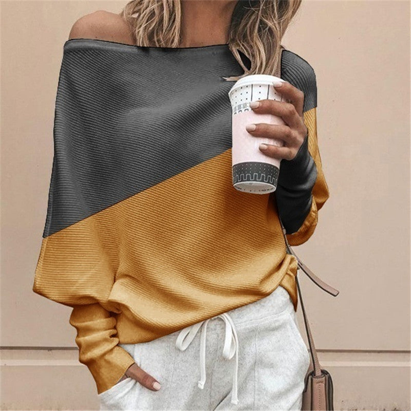 Long sleeve T-shirt with contrast stitching
