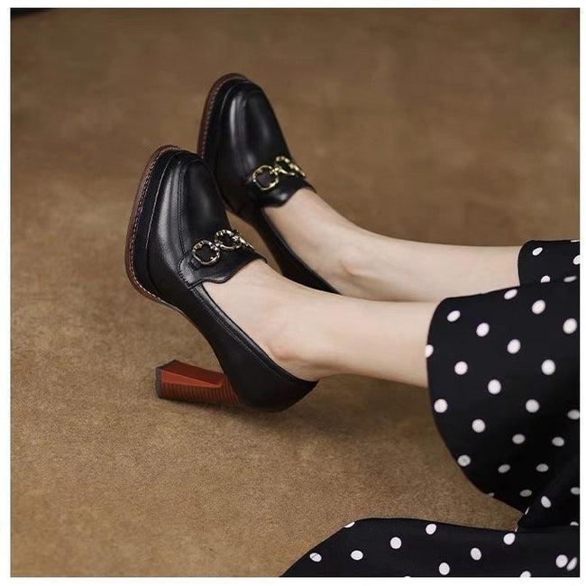 British Retro Casual High Heels For Women Main Image