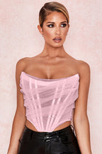 Fashion Herringbone Mesh Bra And Vest Women Short Top