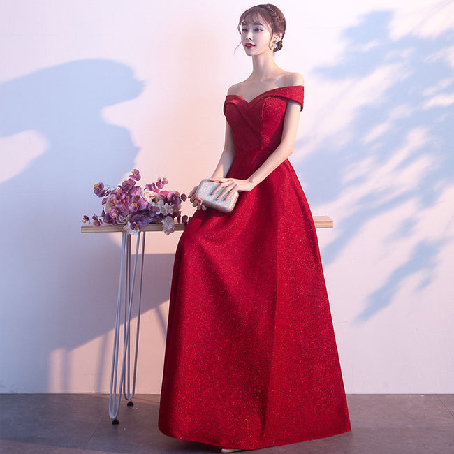 Wedding engagement red evening dress Main Image