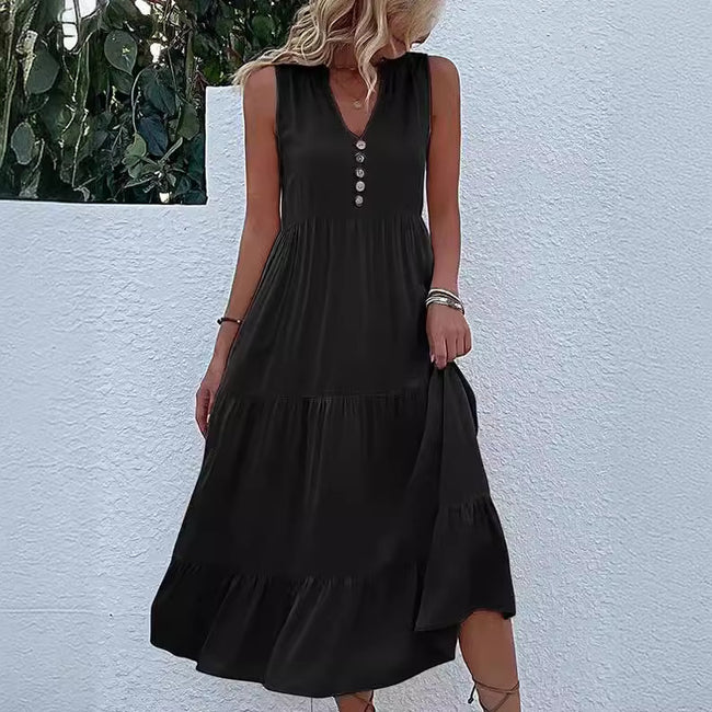 Cross Border Women's Button Dress Main Image