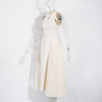 Fashion Women Pleated Patchwork Long Dress