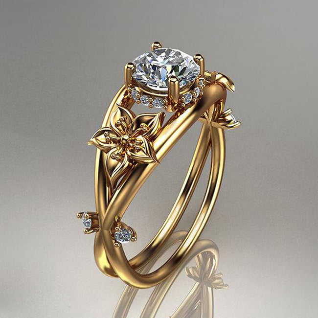 Hot Selling Jewelry Diamond Ring Creative Flower Jewelry Women Hover Image