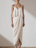 Simple Wedding DressSimple And Atmospheric Slim Fitting Long Off Shoulder Dress
