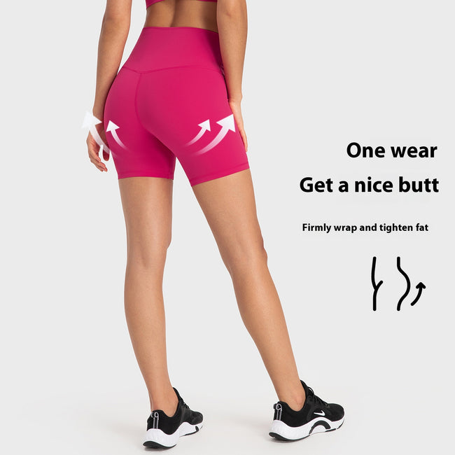 Yoga Shorts Naked Women Feeling No Embarrassment Line Tight Exercise Shorts Hover Image
