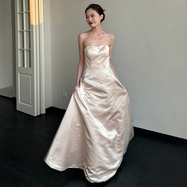 New Satin French Simplicity Fashion Trip Shoot Niche Trip Shoot Trendy Wedding Dress Main Image
