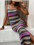 Amazon Knitted Jacquard Sleeveless Tight Dress