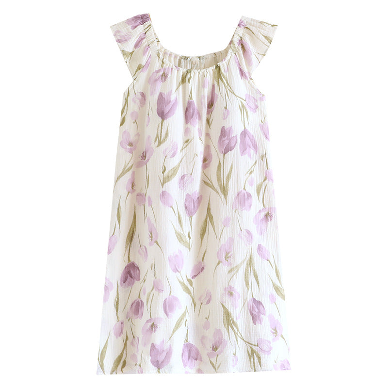 Womens Cotton Gauze Breast Pads Camisole Dress