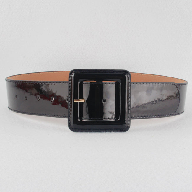 Women's Wide  Patent Leather Bag Buckle Women's Decorative Girdle Dressall-match Belt Hover Image