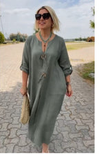 Casual Loose Women's Wear Solid Color Simple Dress