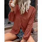 Casual Loose Single Breasted Shirt Dress Women