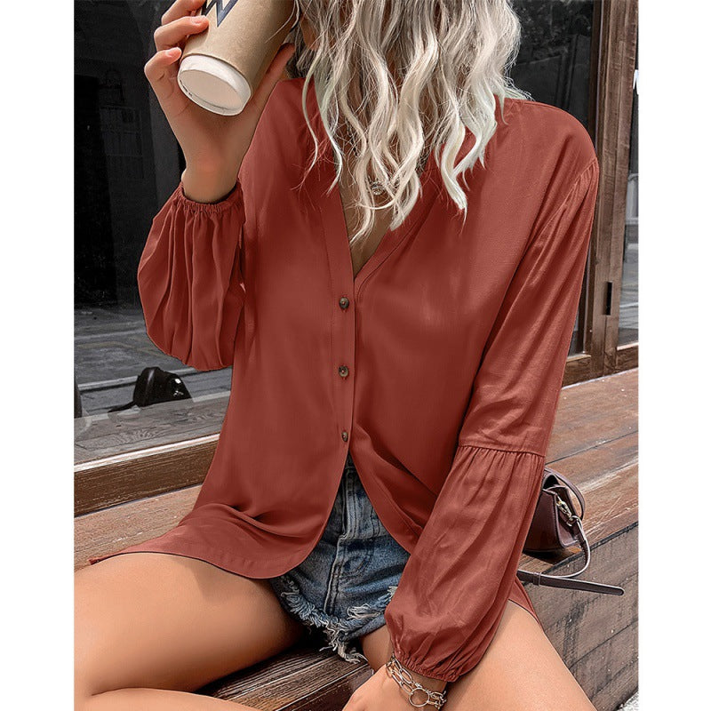 Casual Loose Single Breasted Shirt Dress Women