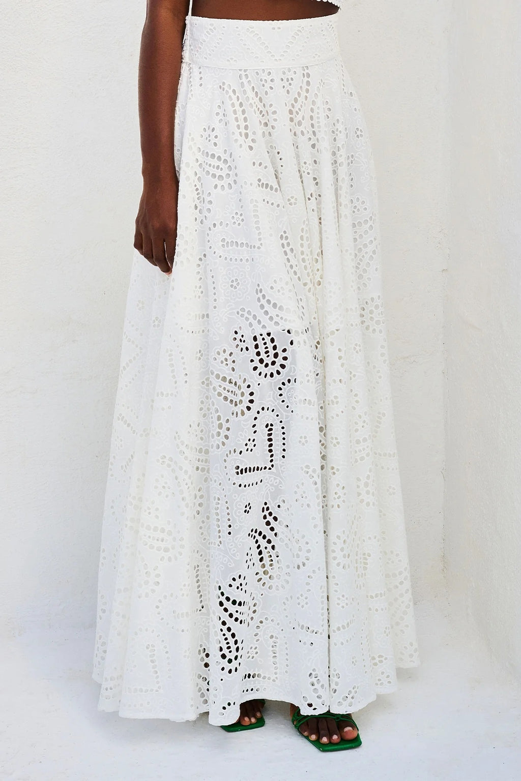 Women's Clothing Elegance Sleeveless Embroidery Lace Long Dress Holiday Suit Two-piece Set
