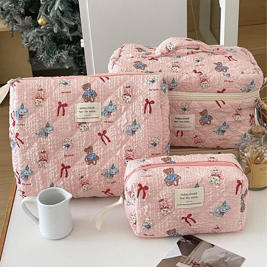 Bow-knot Flower Large-capacity Makeup Bag