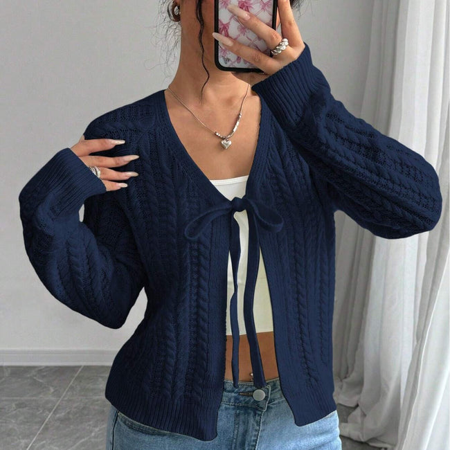 Long Sleeved Knitted Sweater For Women Hover Image