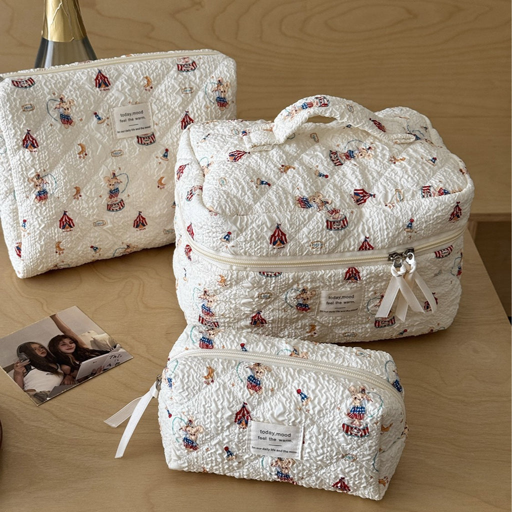 Bow-knot Flower Large-capacity Makeup Bag