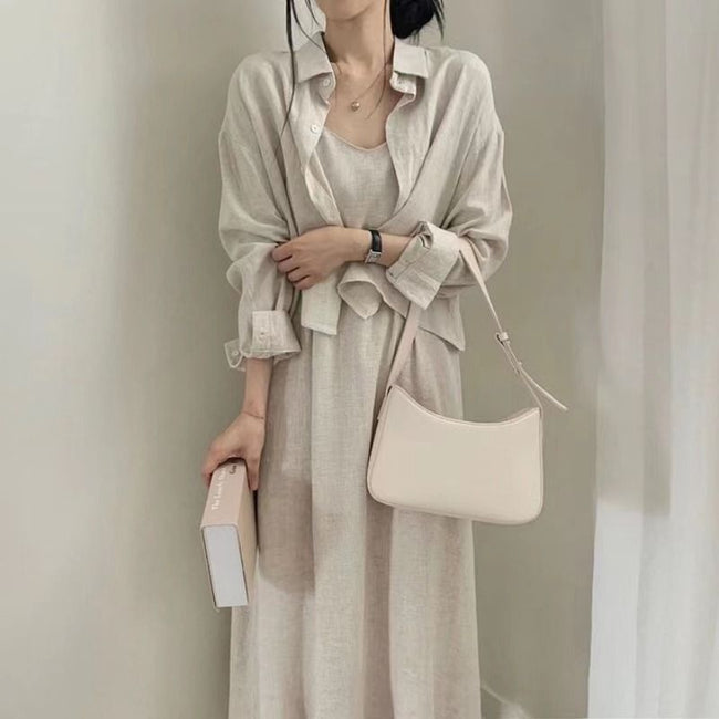 Retro Anti-aging Sling Dress Two-piece Set For Women Hover Image