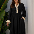 Women's Casual Color-blocked Versatile Retro Dress