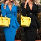 Autumn And Winter New Solid Color Business Suit Skirt Two-piece Set