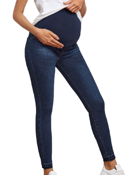 Pregnant Women High Waist Belly Support Denim Trousers