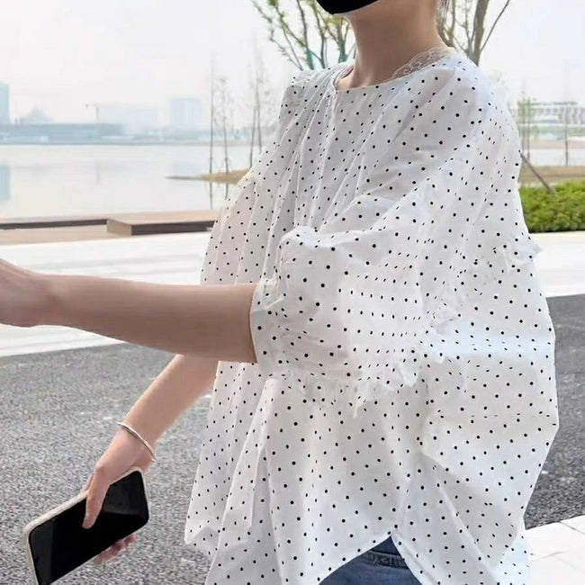Bubble Sleeve Short Sleeve Shirt Women Hover Image