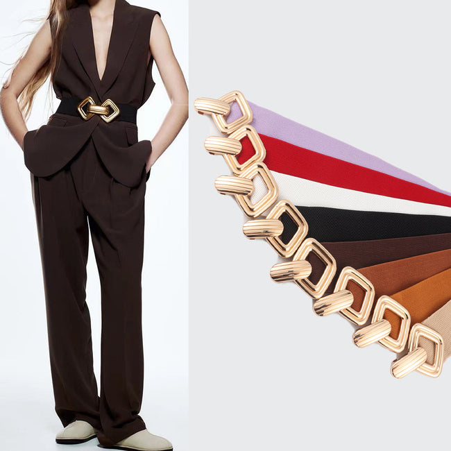 Elastic Waistband Women's Wide Waist Seal Decoration Main Image
