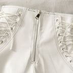 Thin Leather Shorts Women Spring And Autumn Slim Zipper