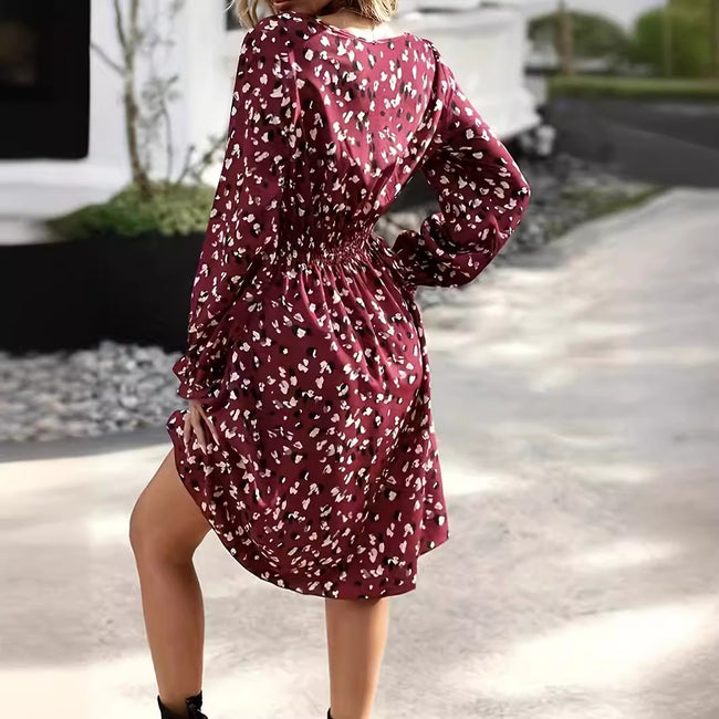 Women's Printed Long Sleeve Dress Main Image