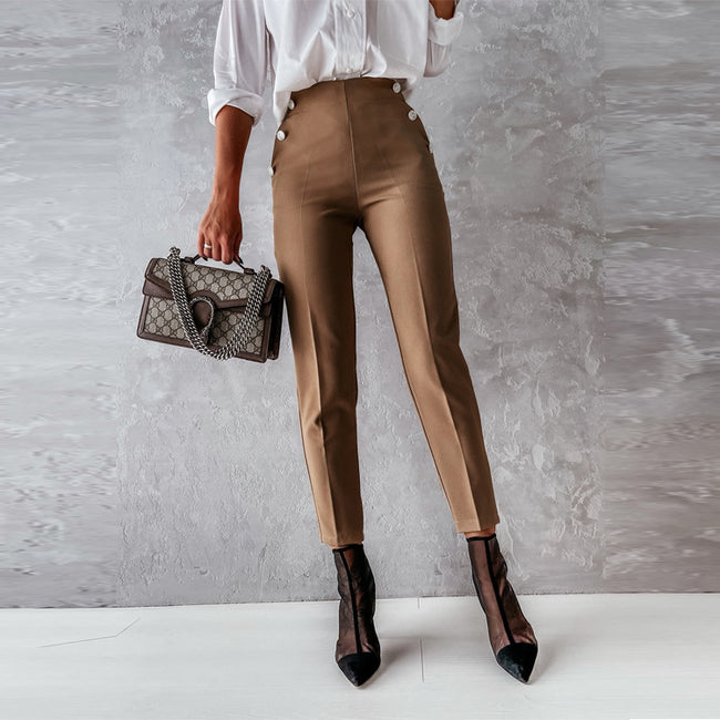 Women Tailored Trousers Casual Fashion Foot Pants Hover Image