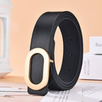 Simple And Versatile Oval Alloy Buckle Ladies Belt