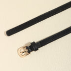 European And American Simple Women's Metal Chain Woven PU Stitching Belt Punk Versatile Simple Waist Chain