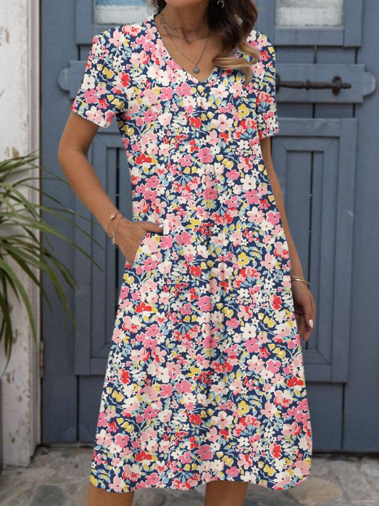 Women's Loose Fashion Digital Dress With Prints
