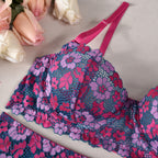 Women's Contrast Color Fashion Embroidered Bikini