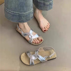 Retro Cross Strap Buckle Sandals For Women Summer