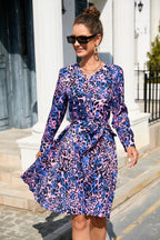 Summer Printing Long Sleeve Big Hem Dress