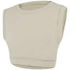 Sleeveless Sports Vest T-shirt Women Summer Yoga Blouse Loose Casual