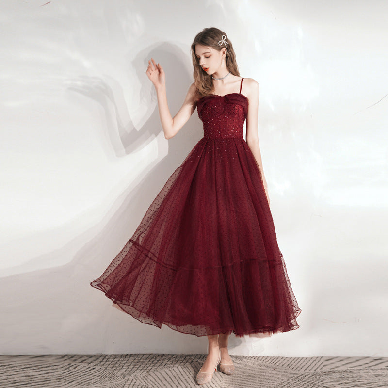 Ladies Wedding Dress Bridal Red Midi Skirt