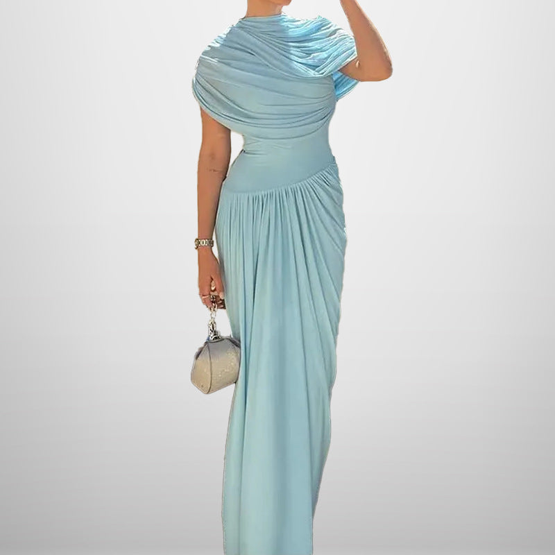 Elegant Figure-flattering Pleated Dress For Women