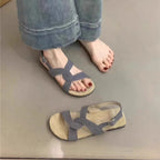 Retro Cross Strap Buckle Sandals For Women Summer