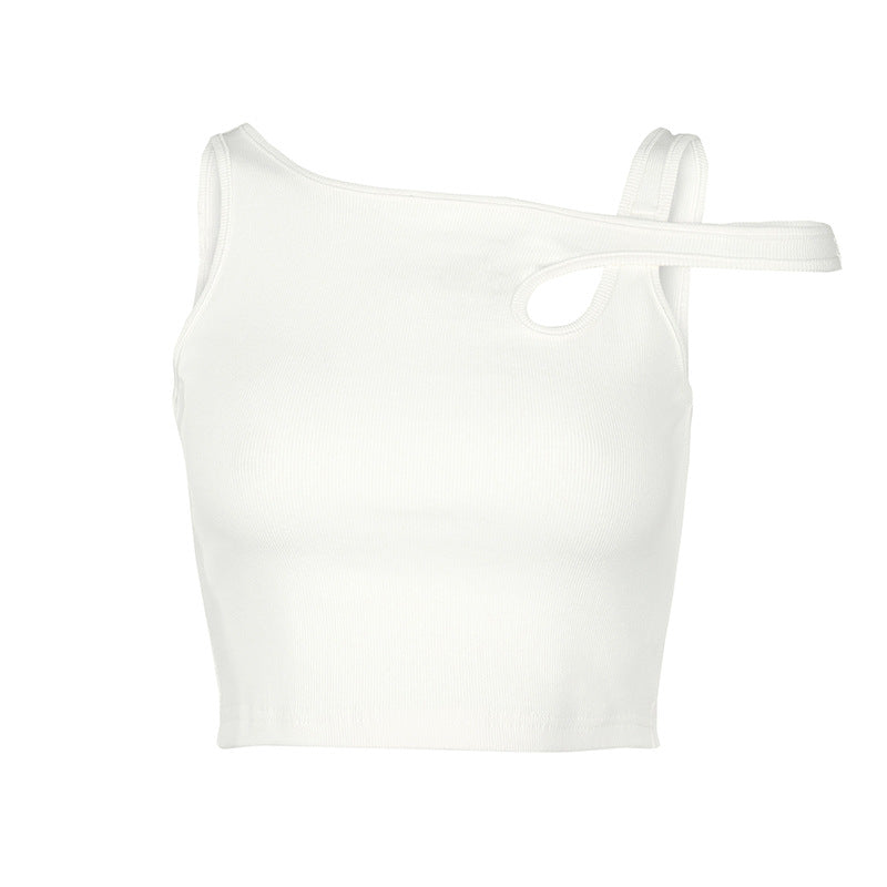 Threaded vest hollow base all-match umbilical strap women
