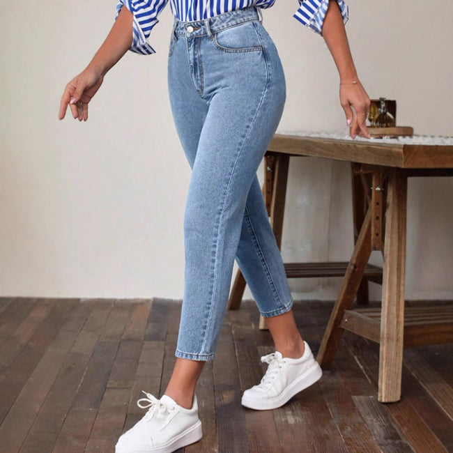 Retro High Waist Stretch Skinny Jeans For Women Hover Image