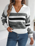 Fashion Striped Knitted Pullover Sweater Women
